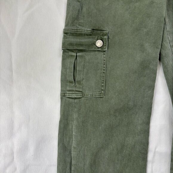 Vervet Jeans Womens Size 14 Green Cargo High Rise Loose Fit Wide Leg - Picture 3 of 8